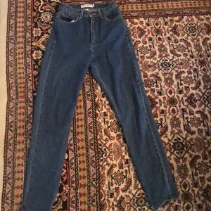 high rise american apparel dark wash mom jeans